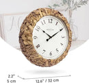 Presentime & Co. Farmhouse Series, Rustic Woven Clock, 12.6 inch, Natural Woven Water Hyacinth/Sea Grass. Wall Sculpture, Wall Art and Timepiece for Home Decoration/Decoration/Farmhouse Décor by CozyNest Decor