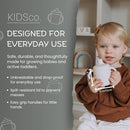 Silicone Sippy Cups with Easy Grip Transition Handles and a Soft Spout. a Non Toxic No Spill Unbreakable Training Cup 150ml/5oz |2-Pack Green and Navy| by TinyTreasures Baby Boutique
