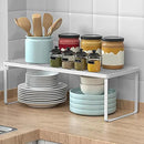 Kitchen Cabinet Storage Shelf Stackable Wire Spice Rack Organizer Heavy Duty Space Saver for Bathroom Bedroom Closet Laundry Room Office Countertop - White, Pack 1 by CozyNest Decor