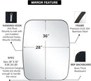 ANDY STAR Brushed Bronze Mirror, 28x36 Inch Stainless Steel Metal Frame Oblong Bathroom Mirror for Vanity, 1’’ Deep Wall Mounted Vertically/Horizontal by CozyNest Decor