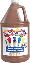 Colorations Paraben-Free Washable Tempera Paint for Kids - 1 Gallon Value Size. Vibrant Brown, Non-Toxic and Made in The USA by TinyTreasures Baby Boutique