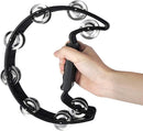 EastRock Tambourine,Metal Jingles Hand Held Percussion Half-Moon Tambourine and Egg Shakers for Kids, Adults, KTV, Party BLACK by TinyTreasures Baby Boutique