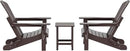 WO Home Furniture Adirondack Chairs Table Set of 3 PCS Outdoor Folding Chairs Side End Table Weather/UV Resistant for Lawn, Garden, Bon Fire, Balcony (Dark Brown) by GreenHaven Gardens