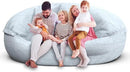 Bean Bag Chair for Adults 7FT,Soft Removable Cover for Teens/Girls Bedroom,Fluffy Giant Round Floor Beanbag Lounger Chairs (No Filler,Light Gray) by CozyNest Decor