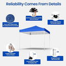 10x10ft Pop Up Canopy Tent,Heavy Duty Waterproof Folding Tent for Camping Parties Events Parties,Outdoor Canopy,Portable Sun Shelter,3 Adjustable Height(Blue) by GreenHaven Gardens