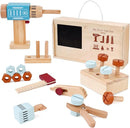 PairPear Kids Tool Set,Wooden Toy Tool Box with Toy Drill,Wooden Tool Kit Toddler Construction Toys Workbench Pretend Play Gift for Boys Girls 3 Years and Up. by TinyTreasures Baby Boutique