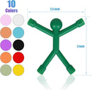 60 Pcs Multicolor Silicone & PVC Magnetic Toys-Men, Playful Kids Travel Toys & Office Decorative Magnets by TinyTreasures Baby Boutique