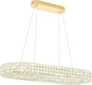 Modern Crystal Chandelier, Dia 40" Rectangular Chandelier for Dining Room,Gold Rectangle Crystal Ceiling Light Luxury Oval Chandeliers for Living Room Kitchen Island by CozyNest Decor