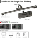 Battery Operated Picture Lights for Wall, Wireless Painting Lights Dimmable Artwork Lighting with Remote and Timer, Rechargeable Art Lights for Paintings-Brushed Grey 16'' inch Warm White by CozyNest Decor