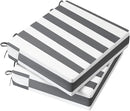 AAAAAcessories Outdoor Seat Cushions for Chairs, Waterproof, Fade-Resistant Patio Furniture Replacement Cushions, 20" x 18" x 3", Set of 2, Gray Cabana Stripe by GreenHaven Gardens