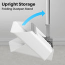 JOYMOOP White Broom and Dustpan Set, Upright Angle Design with Built-in Comb Teeth for Kitchen, Office, Pet Hair, Hard Floors by CozyNest Decor