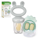 Haakaa Baby Fruit Food Feeder & Mini Freezer Nibble Tray Combo, Breastmilk Popsicle Molds for Baby Cooling Relief, BPA Free Silicone Feeder for Safe Infant Self Feeding, 4 Month+ (Slate Grey) by TinyTreasures Baby Boutique
