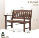 Psilvam 2-Person Outdoor Memorial Bench, All-Weather Poly Lumber Garden Bench, Rot-Resistant Outdoor Patio Bench for Park,Porch,and Church(Brown) by CozyNest Decor