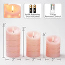 Homemory Flameless Candles with String Lights, 3 Pack Embedded Fairy String Lights LED Candles, Electric Flickering Candles with Remote Control and Timer, Real Wax, Pink by CozyNest Decor