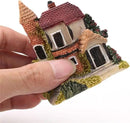 HAPYLY 4PCS Miniature House Fairy Gardening Micro Landscape Village Stone House Bonsai Terrarium Crafts Ornaments Accessories Home Decoration Resin by GreenHaven Gardens