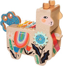 Manhattan Toy Musical Llama Wooden Instrument for Toddlers with Maraca, Clacking Saddlebags, Drumsticks, Washboard & Xylophone by TinyTreasures Baby Boutique