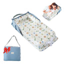 Baby Lounger for Newborn Portable Bag,Baby Nest Play Gym mat with Strap,Newborn Lounger Adjustable Size & Inner Zipper Lengthen Space to 24 Months,Animal World Blue by TinyTreasures Baby Boutique
