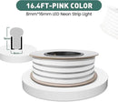 GZBtech Flexible LED Neon Rope Lights 16.4FT,AC 110-120V Waterproof Strip Light, 120LEDs/M Cuttable Connectable Neon Lighting for Indoor Outdoor Home Decor/Commercial Building Use-Pink 5M by CozyNest Decor