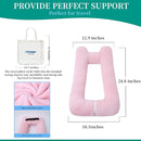 Travel Pillow Upgraded Version of Aircraft Travel Neck Pillow with Storage Bag, Sleep Pillows for Travel by Train, Car, or Plane, Supporting The Head and Body, Travel Pillow for Kids Pink by TinyTreasures Baby Boutique