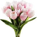 Buart Artificial Tulip in Bulk for Home Kitchen Wedding Bridal Bouquet,Fake Flowers for Valentine's Day Mother's Day Easter Table Centerpieces Decorations(Large Size,Pink,Real-Touch,12pcs) by CozyNest Decor