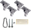 Heavy Duty White Metal Color Swing Hangers Screws Bolts Included Over 5000 lb Capacity Playground Porch Yoga Seat Trapeze Wooden Sets Indoor Outdoor (4 Pack) by TinyTreasures Baby Boutique