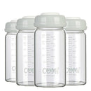 COMI Wide Neck Glass Breastmilk Collection n Storage Bottle, 8oz with Screw Ring Sealing Disk; Re-markable Sealing Disc. BPA Free, Fits Breast Pumps & Nipples (4 Gray Lids) by TinyTreasures Baby Boutique