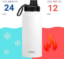 DRINCO Stainless Steel Water Bottle Spout Lid Vacuum Insulated Double Wall Water Bottle Wide Mouth (40oz 32oz 22oz 18oz 14oz) Leak Proof Keeps Cold or Hot (32 oz, 32oz Artic White) by CozyNest Decor