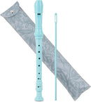 Recorder Instrument for Beginner Kids Adults,8-Hole Soprano Descant Recorder Music Flute with with Cleaning Rod & Leather Case For School Student Home Entertainment(2-Carved Light Blue) by TinyTreasures Baby Boutique