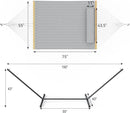 2 Person Outdoor Hammock with Stand, Cotton Rope Hammock with Polyester Pad, Adjustable Steel Frame, Portable with Carrying Bag – for Patio, Backyard, Garden, Beach, Urban-Gray by GreenHaven Gardens
