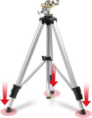 YAMATIC Impact Sprinkler on Adjustable Tripod Base, 360 Degree Large Area, Heavy Duty Adjustable Pulsator Sprinkler for Lawn, Yard and Grass Irrigation, Spray up to 20-90ft(Brass Head) by GreenHaven Gardens