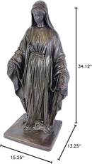 Emsco Group 92290 Virgin Mary Statue – Natural Appearance – Made of Resin – Lightweight – 34” Garden, BRONZE by GreenHaven Gardens