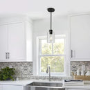 Black Pendant Lights Kitchen Island - Clear Glass Pendant Light Fixture Multiple Stems Rods 3 Units 12 Inch 3 Units 4 Inch (Black 3 Pack Stem Rod) by CozyNest Decor