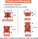 Vertical Planter 3 Tier Stackable Planters Garden Planters Strawberry Herb Flower and Vegetable Planter Indoor Outdoor Gardening Pots with Removable Wheels and Tools 2-Pack by CozyNest Decor
