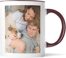 Custom Mug Upload Your Picture Personalized Coffee Mug with Photo Text Name Customized Cup Unique Ideas Gifts for Men Women Mom Dad Girlfriend Boyfriend Friend Family (Dark Red, 11oz) by TinyTreasures Baby Boutique
