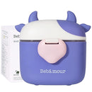 Bebamour Baby Formula Dispenser On The Go, Formula Container to Go, Formula Holder for Travel, Candy Fruit Snack Storage Container with Scoop and Leveller (Purple Cow) by TinyTreasures Baby Boutique