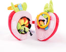 Jollybaby Newborn Plush Stuffed Fruit Rattle Toy for Stroller Car Seat Crib, Montessori Sensory Plush Strawberry Toy with Rattle and Mirro Toy for Baby 0-6-12 Month, Infant Baby Boy Girl Shower Gift by TinyTreasures Baby Boutique