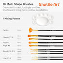 Shuttle Art Metallic Acrylic Paint Set, 20 Colors Metallic Paint in Bottles (60ml, 2oz) with 10 Brushes and 1 Palette, Rich Pigments, Non-Toxic for Artists, Beginners on Rocks Crafts CanvasWood Fabric by TinyTreasures Baby Boutique