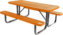 Coated Outdoor Furniture Heavy-Duty Portable Outdoor Picnic Table, Thermoplastic Coated Expanded Metal Commercial-Grade Patio Dining Furniture Made in America (6ft Rectangular, Textured Orange) by GreenHaven Gardens