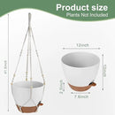 41.5 Inch Macrame Plant Hanger Indoor Outdoor with 12 Inch Flower Pot, Hanging Planter for Plants Holder with Wood Beads for Boho Home Decor (Ivory+White) by GreenHaven Gardens