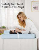 Vegan Leather Waterproof Baby Changing Pad - Wipeable, Extra Thick & Portable & Non-Slip Diaper Mat for Dresser, Crib, Travel | Soft & Safe (Blue) by TinyTreasures Baby Boutique