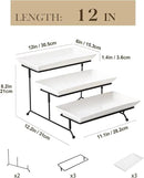 MALACASA 3 Tier Serving Trays for Party, Porcelain Serving Platters and Trays, 12 Inch Tiered Tray Stand, Fruit Tray, Trays for Serving Food, White Dessert Stand with Collapsible Sturdier Metal Rack by CozyNest Decor