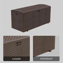 180 Pro Gallon Deck Box,Outdoor Storage Box Lockable,Waterproof for Patio Furniture, Garden Tools, Pool Accessories, Package Delivery Boxes For Outside, Brown by GreenHaven Gardens