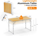 VINGLI 4FT White Folding Table with Carrying Handle Height Adjustable Lightweight Fold Up Portable for Indoor Outdoor Picnic,Camping,Hiking,Fishing,BBQ … by GreenHaven Gardens