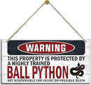 Warning Sign, Ball Python Warning Wood Plaque Sign, Funny Door Signs, Decorative Wood Hanging Suspension Plaque, Farmhouse Wooden Wall Decor, Outdoor Hanging Wooden Signs by CozyNest Decor