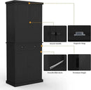 ARTPOWER 72" Tall Kitchen Pantry Storage Cabinet with Drawer and Adjustable Shelves, Pantry Cabinet for Kitchen, Bathroom or Hallway, Black by CozyNest Decor