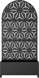 Casaphoria Metal Raised Garden Bed with Trellis and Wheels, 72"x35"x16" Arched Planter Box for Climbing Plants, Vegetables & Vines, Features Drainage Holes and Privacy Screen (Black-Star) by GreenHaven Gardens