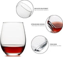 Stemless Wine Glasses Set of 8, 18 Ounces Red & White Wine Glasses for Party, Lead-free, Ideal Wine Accessories Gift (Clear) by CozyNest Decor