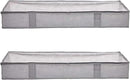 Amazon Basics Under Bed Fabric Zipper Blanket Storage Container Bags with Window and Handles, 2-Pack, 18 x 42 x 6 inches, Gray by CozyNest Decor