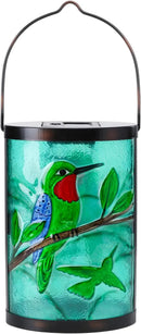 Hanging Solar Lantern Outdoor Waterproof Hummingbird Solar Lights Glass Tabletop Decorative Lamp for Outdoor Patio Garden Outside Yard Decor by GreenHaven Gardens