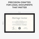 Homeforia 8.5x14 Marriage License Frame Black, High End Oak 8.5x14 Certificate Black Wood Frames, 8.5by14 Wooden Frame for Wall & Tabletop, 8.5 by 14 Picture Frames, Tempered Glass, Wall Kit, Set of 1 by CozyNest Decor